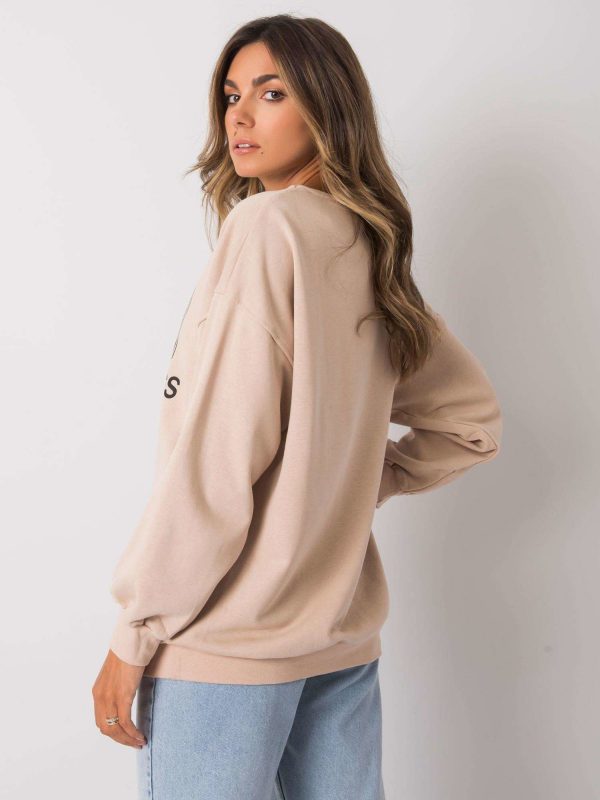 Beige sweatshirt with Karis print