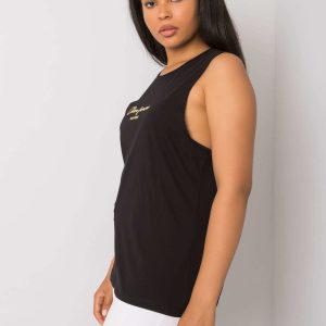 Black plus size cotton top Deann RUE PARIS