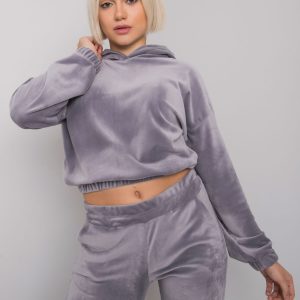 Grey two-piece set with velor Milan RUE PARIS