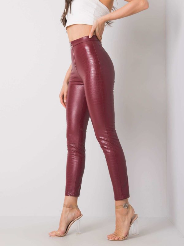 Burgundy Nereida leatherette pants