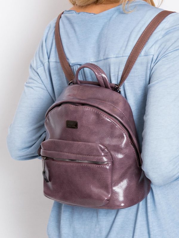 Purple Eco Leather Backpack