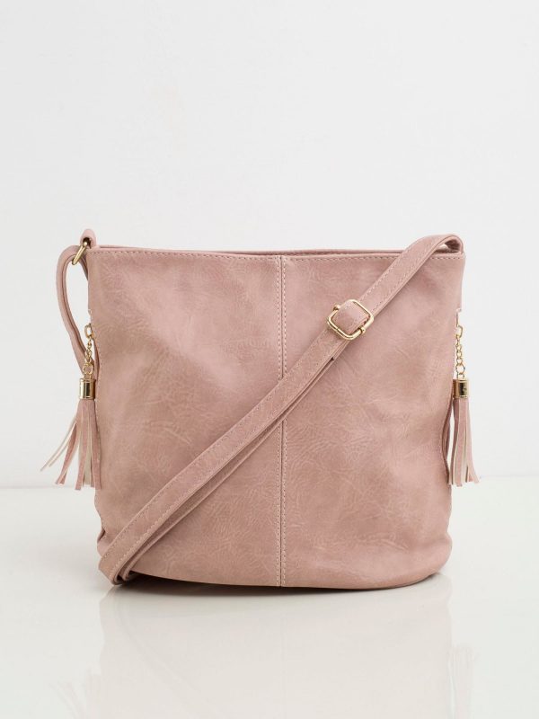 Dirty pink faux leather handbag