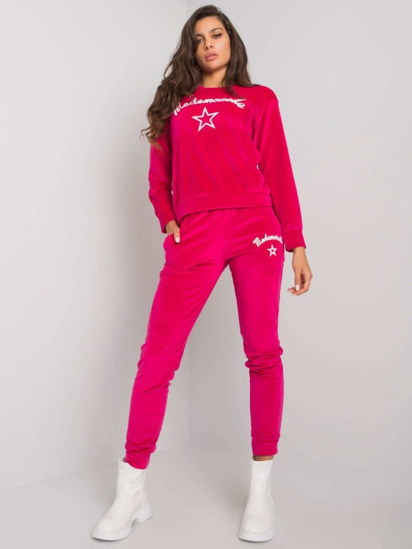 Carlisa women's fuchsia velour set