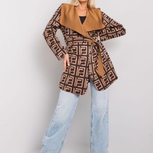 Beige and Black Camille Patterned Coat