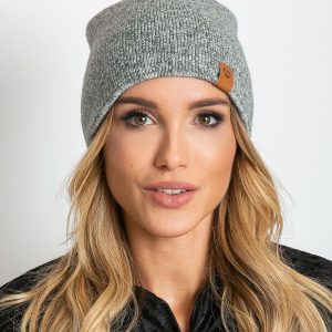 Gray cap with wool