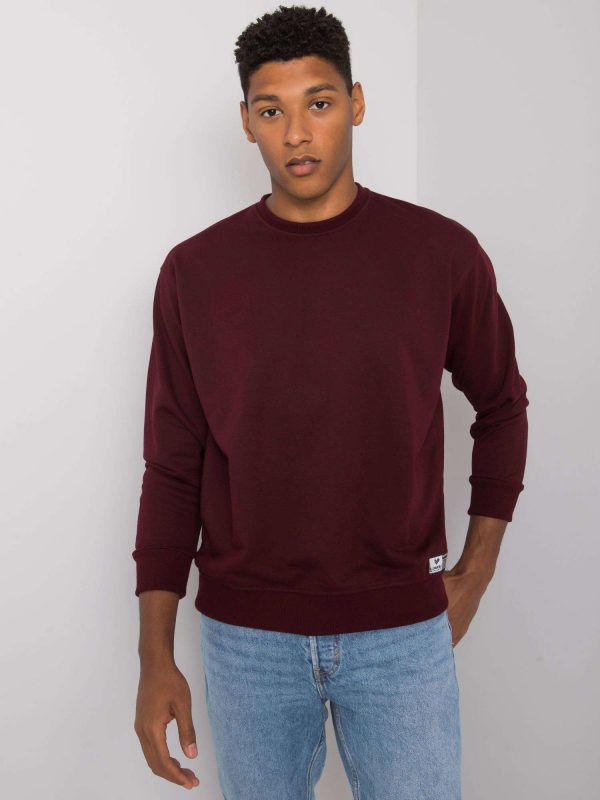 Burgundy cotton sweatshirt for men Ryder LIWALI