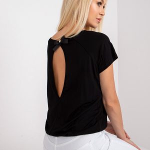 Lucienne Black Short Sleeve Blouse