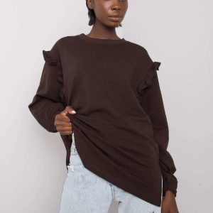 Brown sweatshirt with frills Monserrat