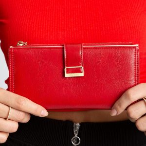 Red eco leather women's wallet