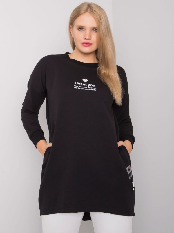 Black Maurita Cotton Plus Size Tunic