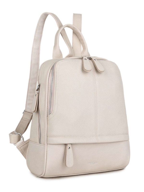 Beige backpack with pockets LUIGISANTO