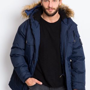 Navy blue winter jacket for men