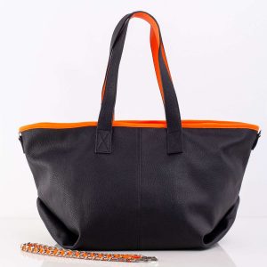 Black bag with decorative strap