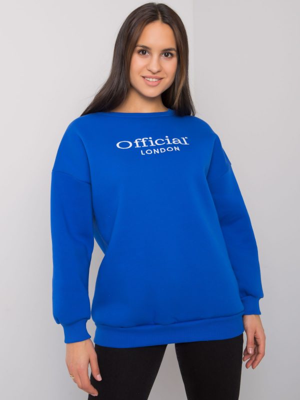 Dark Blue Hoodless Sweatshirt for Women Cherbourg