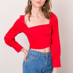 Red blouse with neck on the back BSL