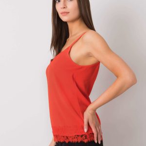 Red Leyla Lace Ladies Top