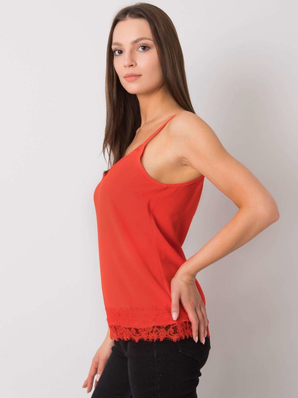 Red Leyla Lace Ladies Top