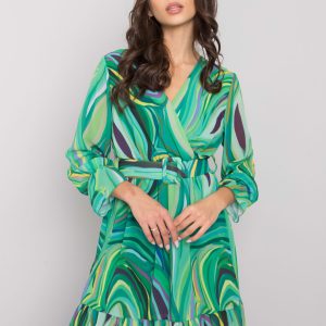 Green striped dress with Kerley belt