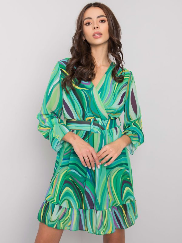 Green striped dress with Kerley belt