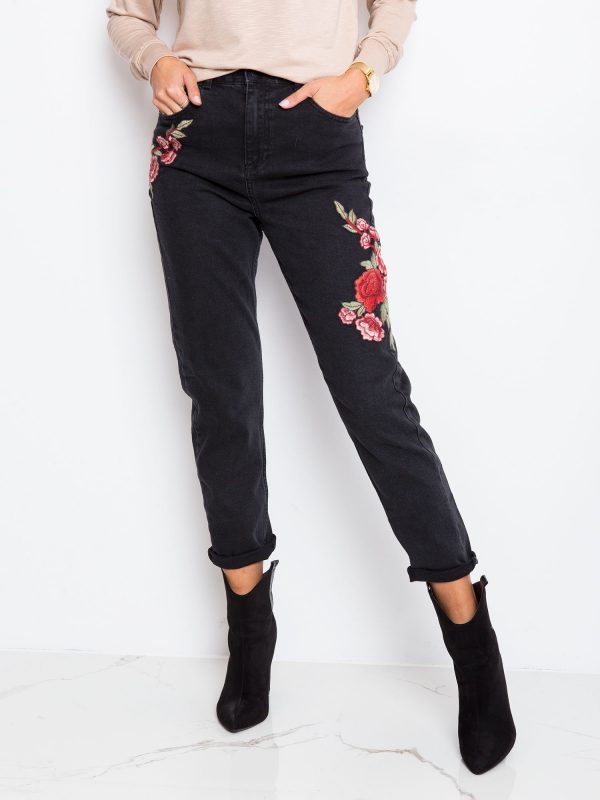 RUE PARIS Black jeans Shannie