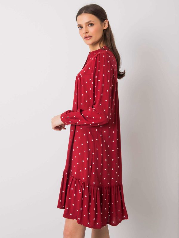 Burgundy polka dot dress Hevy