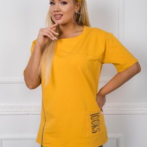 Thea mustard plus size blouse