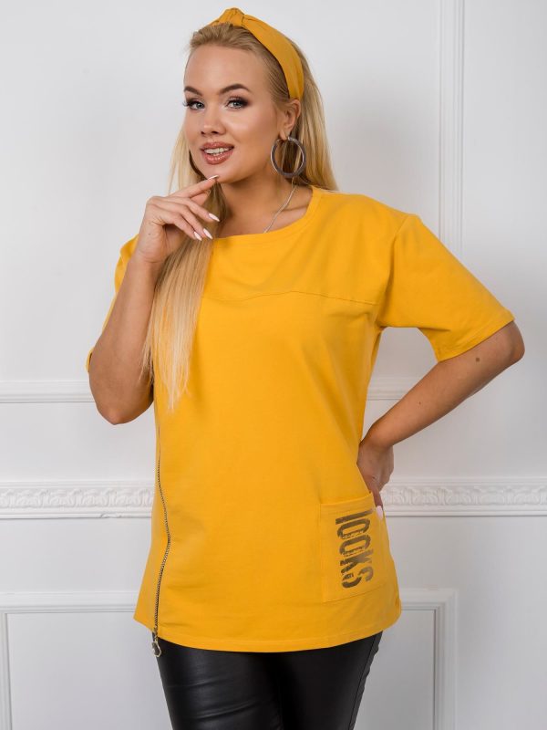 Thea mustard plus size blouse