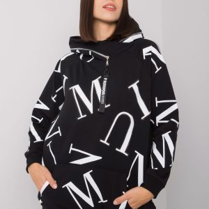 Indi black plus size cotton sweatshirt