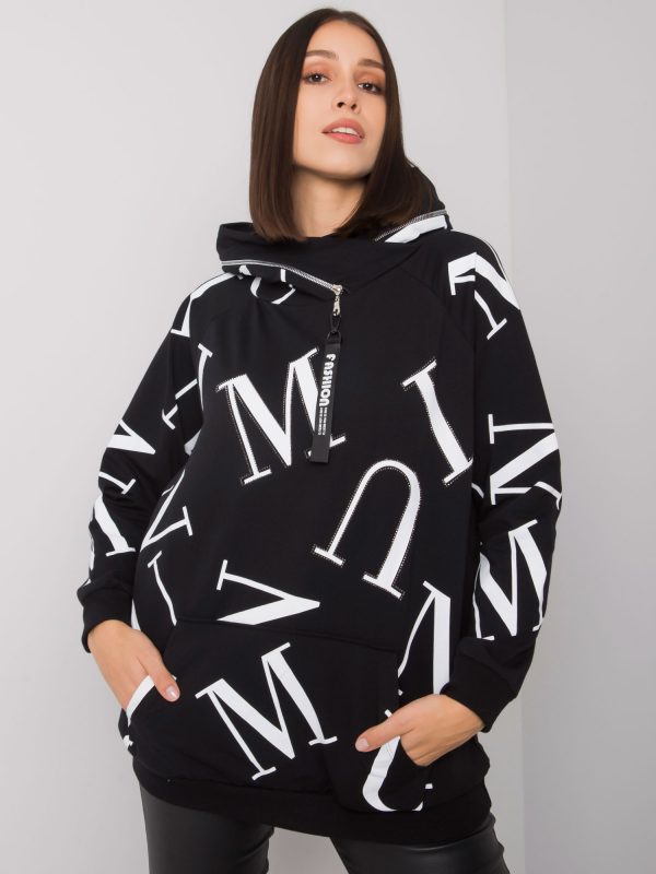 Indi black plus size cotton sweatshirt