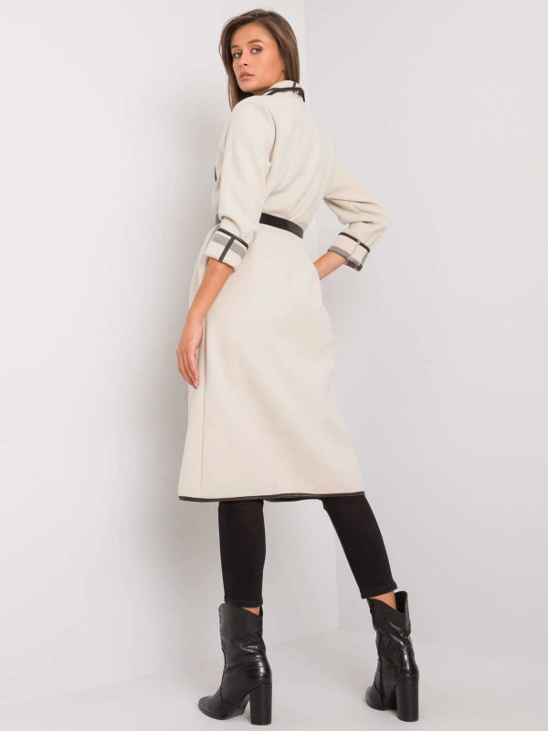 Beige coat with belt Annis