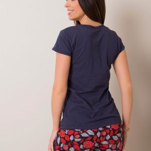 Navy Blue Printed Cotton Pyjamas