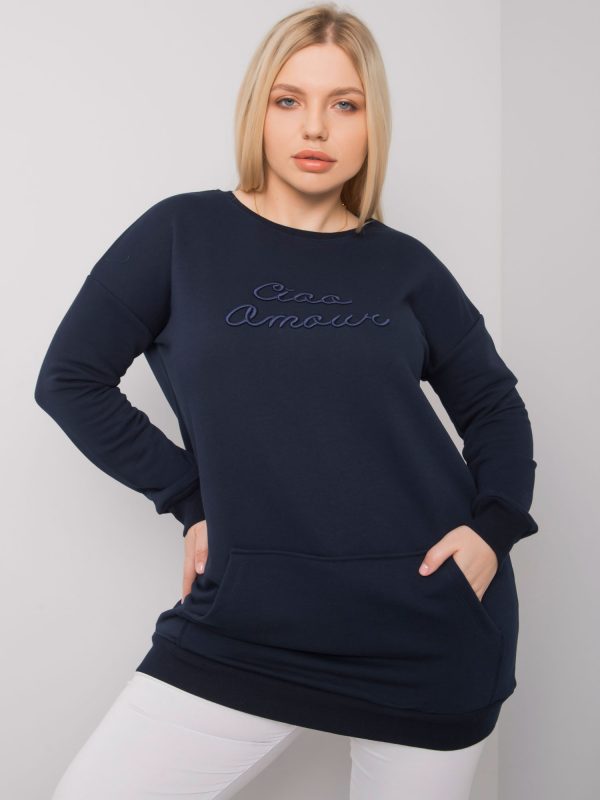 Navy blue long sweatshirt plus size Easton