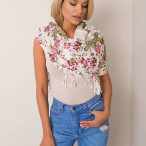 Ecru floral sling with fringes