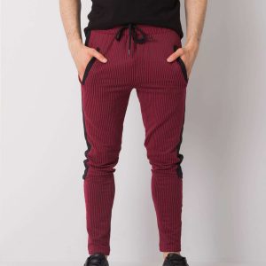 Black and burgundy sweatpants for men Axel