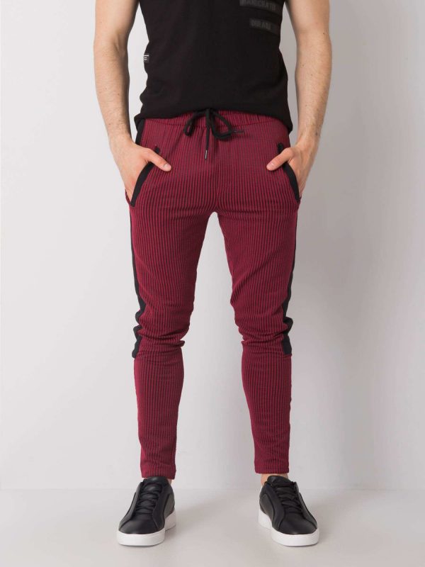 Black and burgundy sweatpants for men Axel