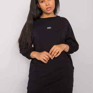 Black plus size sweatshirt with Savine pockets