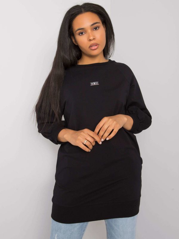 Black plus size sweatshirt with Savine pockets