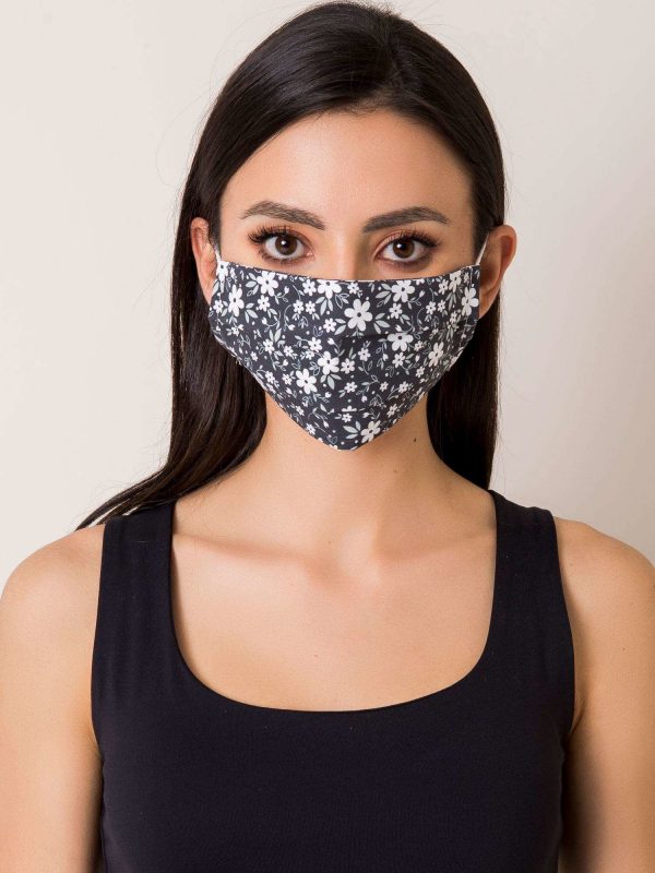 Black Protective Flower Mask