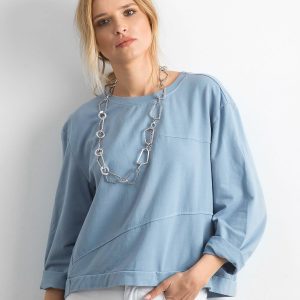 Blue oversize cotton sweatshirt