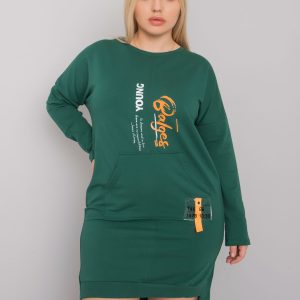 Dark Green Plus Size Sweatshirt Dress Akira