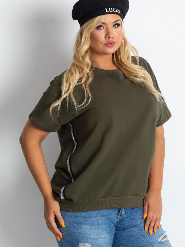 Khaki Plus Size Holiday Blouse