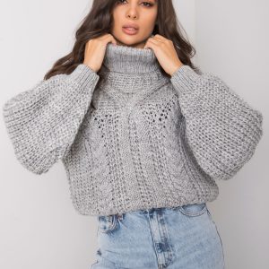 Mansfield RUE PARIS Women's Grey Turtleneck Sweater