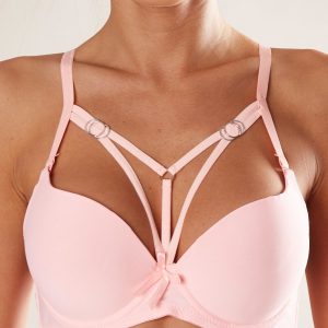 Peach push up bra with straps