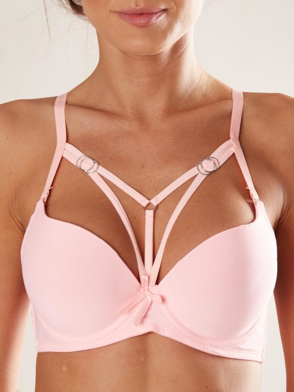 Peach push up bra with straps