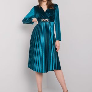 Sea velour dress with tie Vernazza