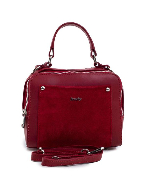 Burgundy two-chamber leather mailman