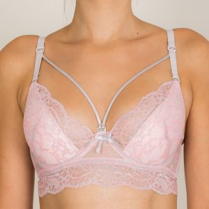 INTIMIDAO Pink Lace Push Up Bra