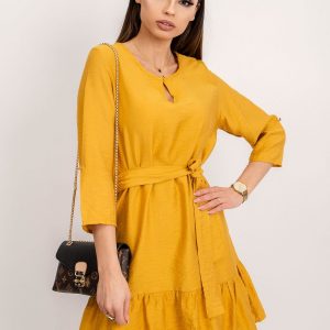 RUE PARIS Mustard dress Ellaine