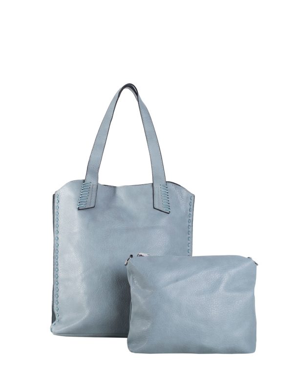 Wholesale Light Blue Roomy Shoulder Bag 2in1 with Handles