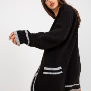 Black Oversized Long Cardigan RUE PARIS